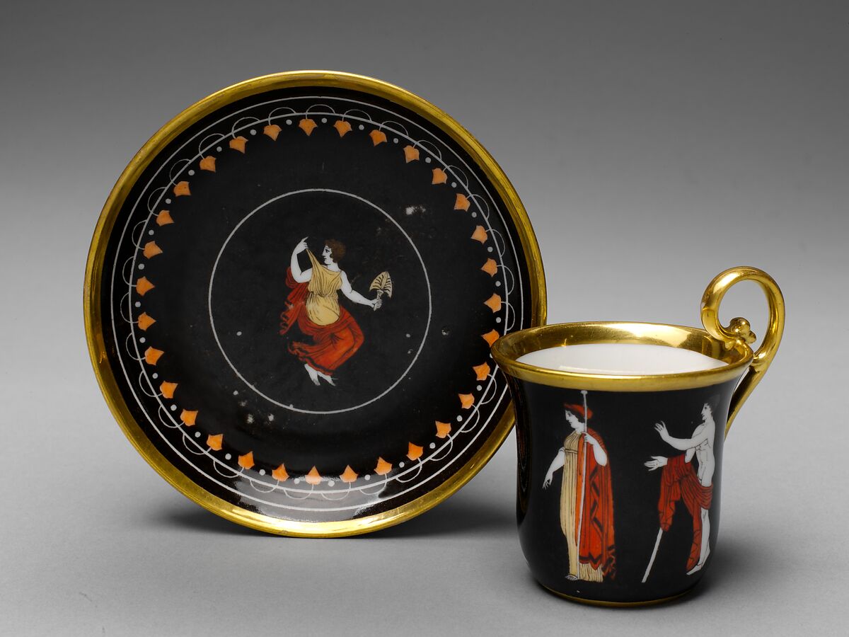 Cup and saucer, Dagoty (French, 1798–1820), Hard-paste porcelain, French, Paris (rue de Chevreuse) 