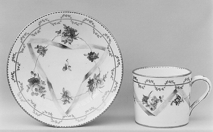 Cup and saucer, La Courtille (French, 1771–ca. 1840), Hard-paste porcelain, French, Paris 