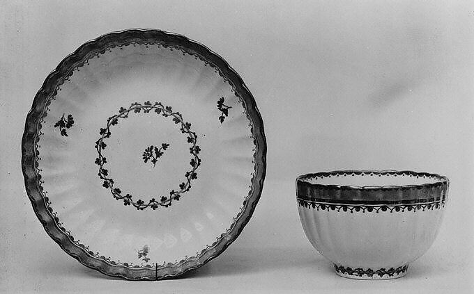 Cup and saucer, Crown Derby (British, 1750–present), Soft-paste porcelain, British, Derby 