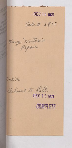 Tiffany Studios Lamp Department Ledger Book, Tiffany Studios (1902–32), pencil and ink on paper, American