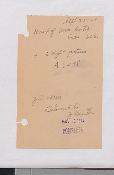Tiffany Studios Lamp Department Ledger Book, Tiffany Studios (1902–32), pencil and ink on paper, American