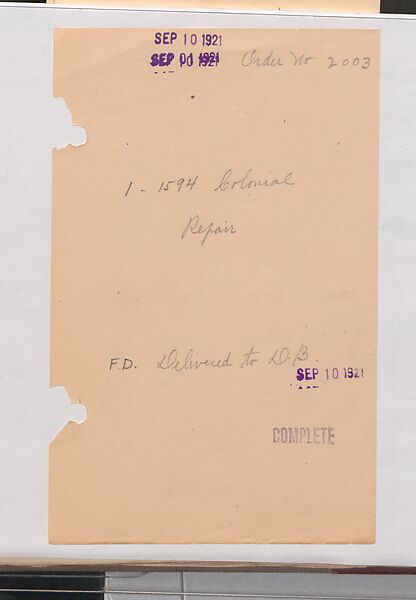Tiffany Studios Lamp Department Ledger Book, Tiffany Studios (1902–32), pencil and ink on paper, American