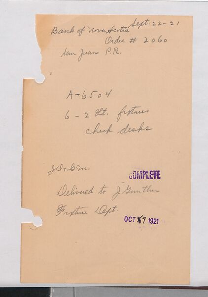 Tiffany Studios Lamp Department Ledger Book, Tiffany Studios (1902–32), pencil and ink on paper, American