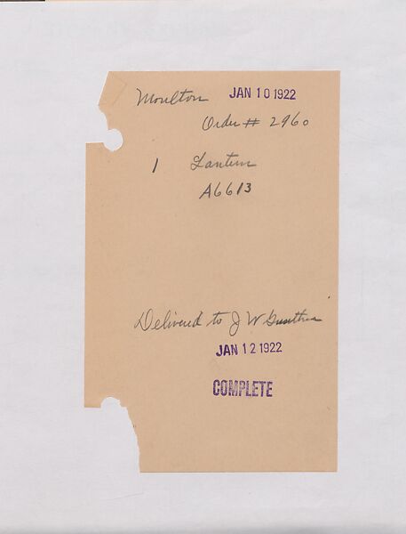 Tiffany Studios Lamp Department Ledger Book, Tiffany Studios (1902–32), pencil and ink on paper, American