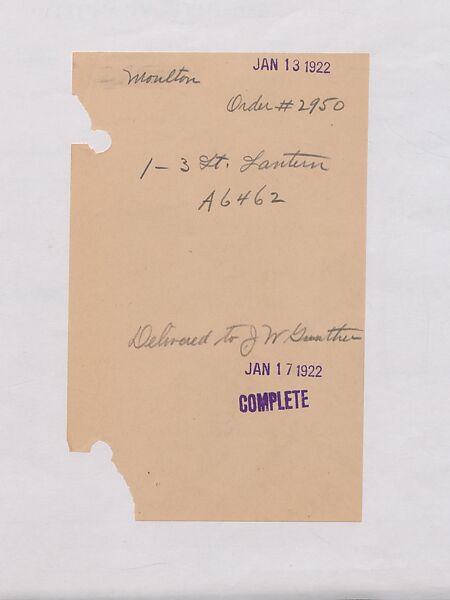 Tiffany Studios Lamp Department Ledger Book, Tiffany Studios (1902–32), pencil and ink on paper, American