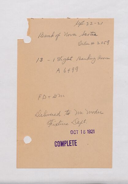Tiffany Studios Lamp Department Ledger Book, Tiffany Studios (1902–32), pencil and ink on paper, American