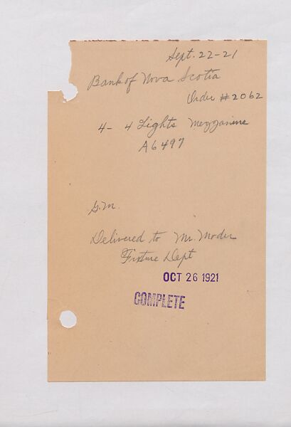 Tiffany Studios Lamp Department Ledger Book, Tiffany Studios (1902–32), pencil and ink on paper, American