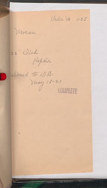 Tiffany Studios Lamp Department Ledger Book, Tiffany Studios (1902–32), pencil and ink on paper, American
