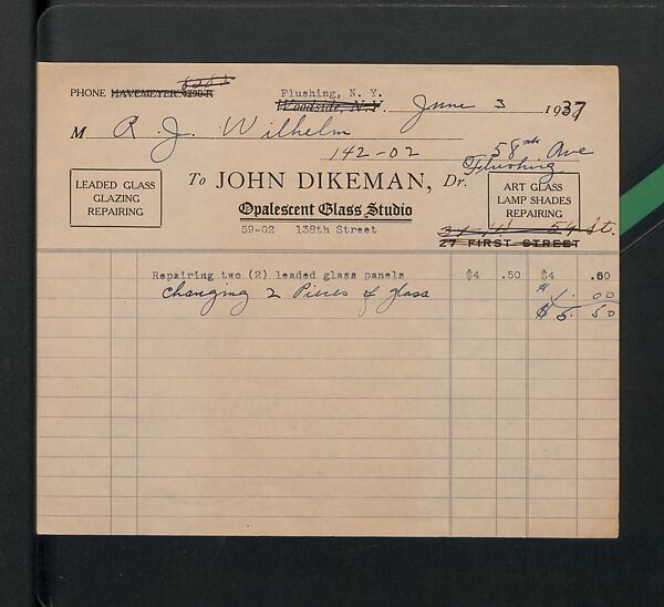 Tiffany Studios Lamp Department Ledger Book, Tiffany Studios (1902–32), pencil and ink on paper, American