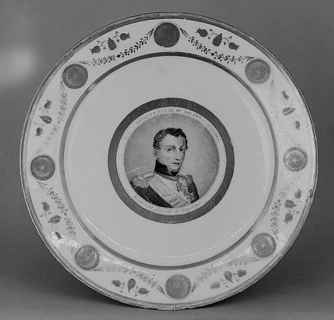 Plate, rue de Popincourt, Hard-paste porcelain, French, Paris 