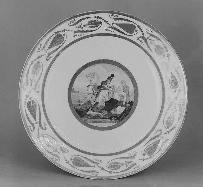 Plate, rue de Popincourt, Hard-paste porcelain, French, Paris 