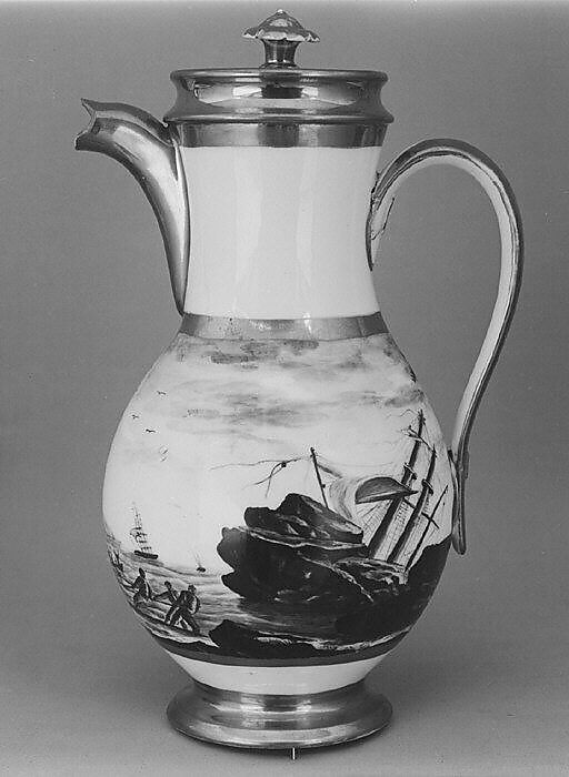 Coffeepot, Hard-paste porcelain, French, Paris 