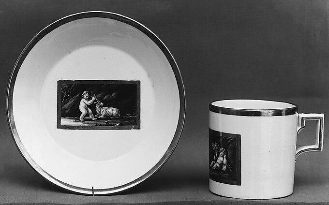 Cup and saucer, Fürstenberg Porcelain Manufactory (German, founded 1747), Hard-paste porcelain, German, Fürstenberg 