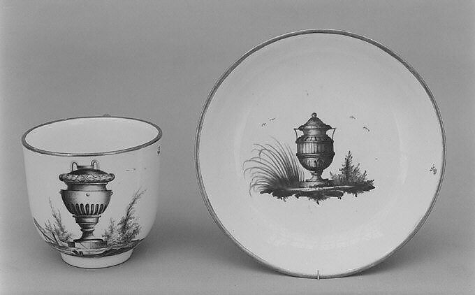 Cup and saucer, Fulda Pottery and Porcelain Manufactory (German, 1764–1789), Hard-paste porcelain, German, Fulda 