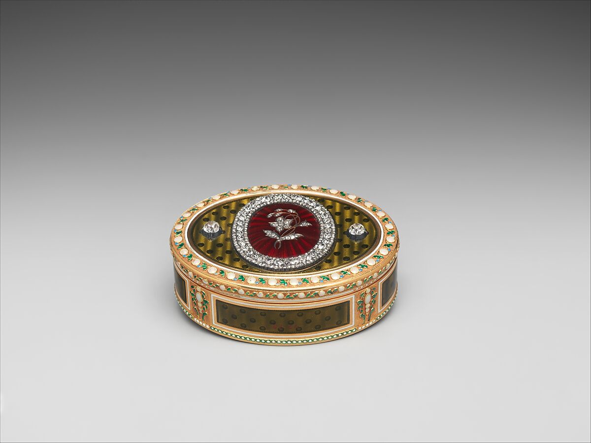 Snuffbox, L.F.T., Switzerland, Gold, diamonds, enamel, German, Hanau 