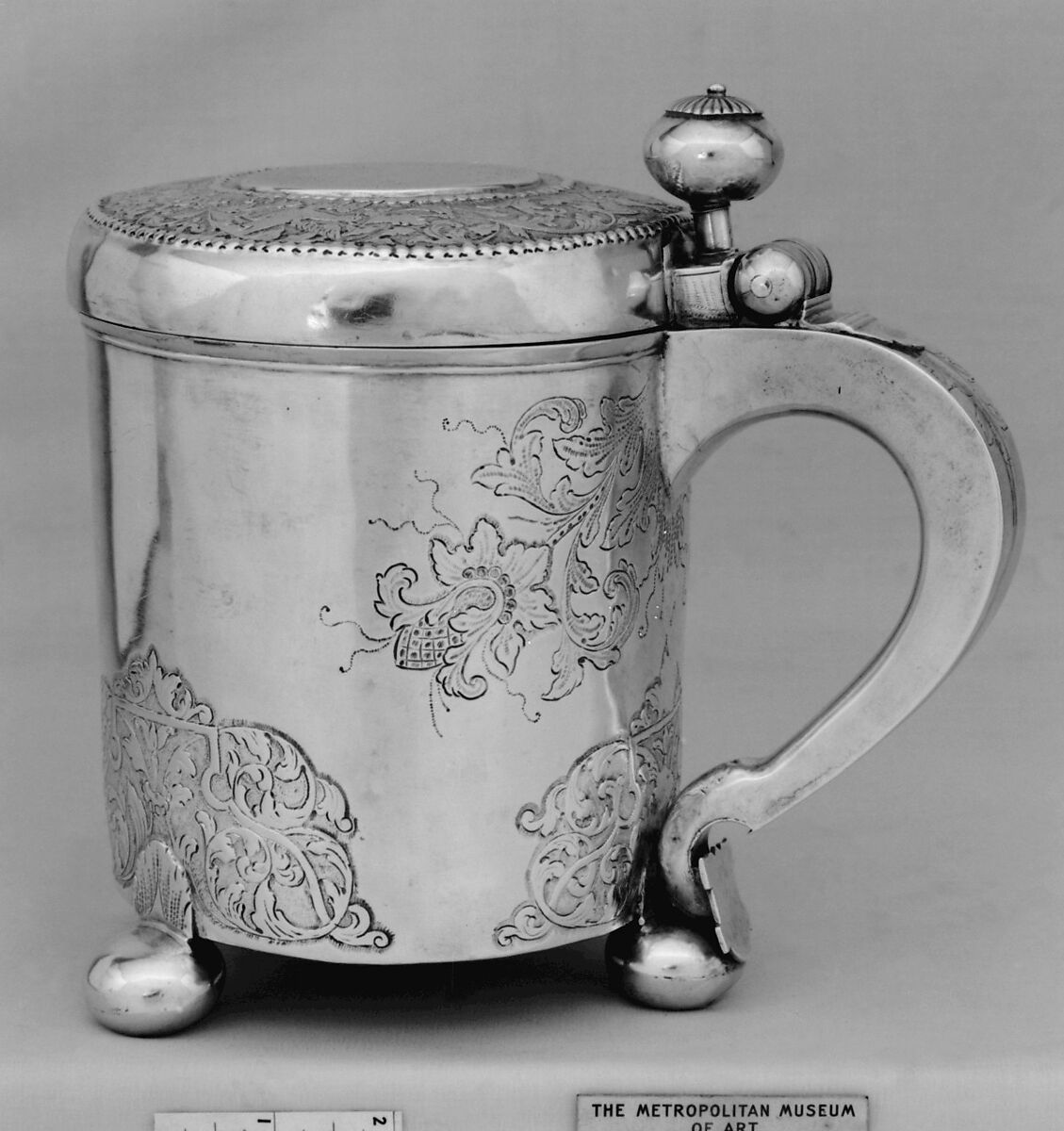 Peg tankard, Andreas Lude (working 1776–96), Silver, Norwegian, Bergen 