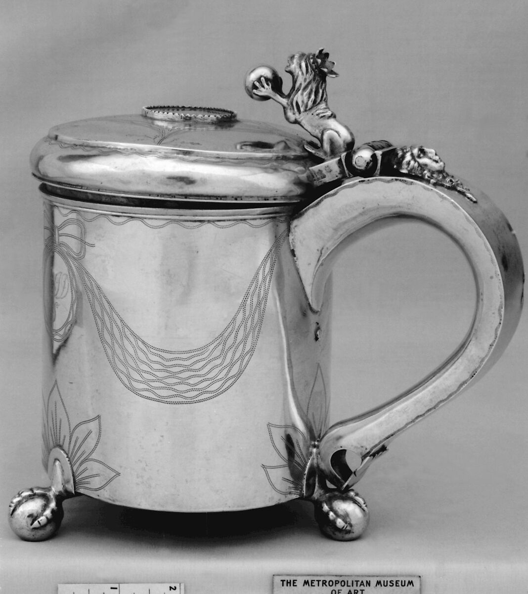 Peg tankard, Isack Andersen Feldthus (1811–1860), Silver, Norwegian, Stavanger 