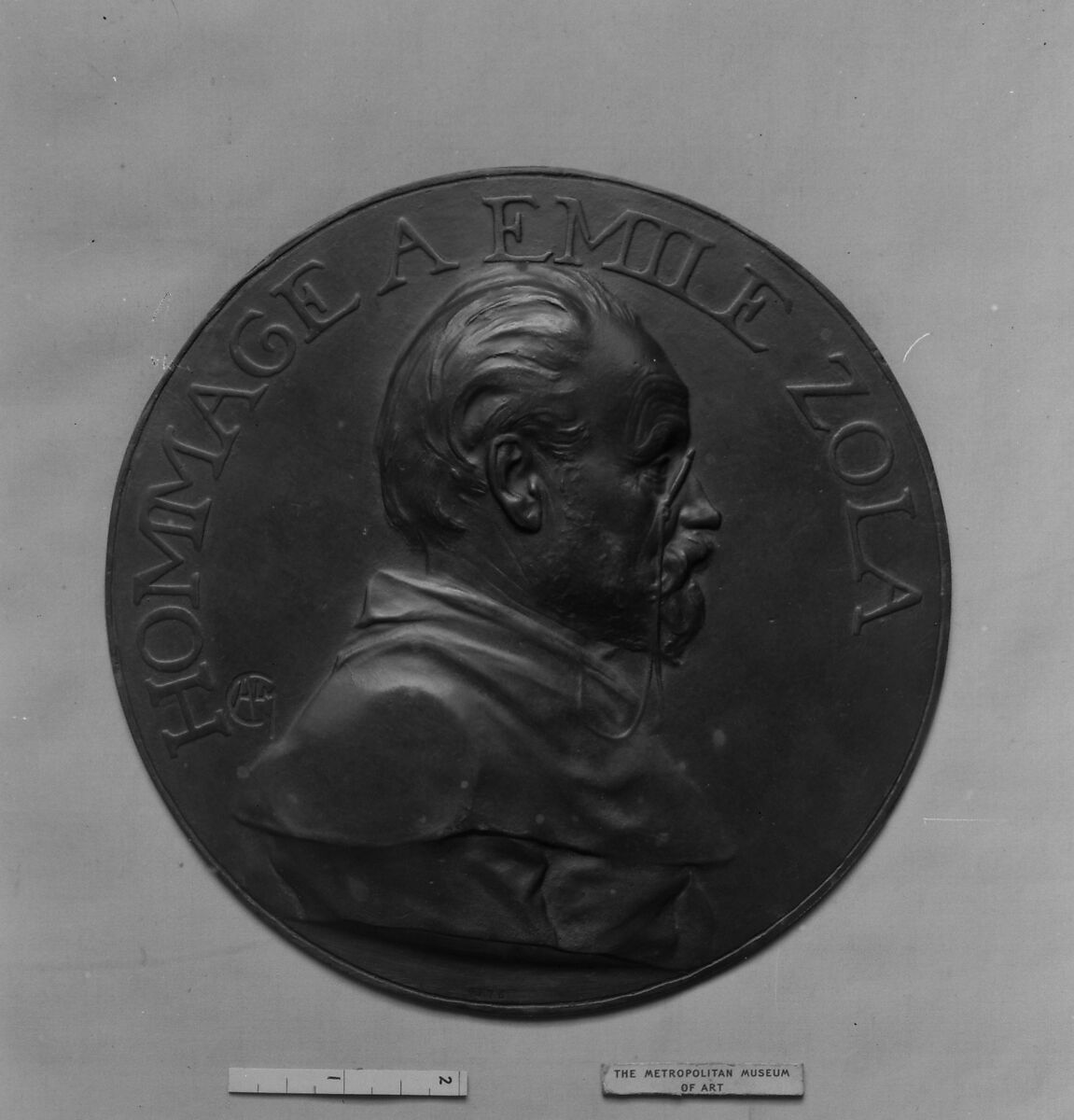 Honoring Émile Zola (1840–1902), French Novelist, Alexandre-Louis-Marie Charpentier (French, Paris 1856–1909 Neuilly), Bronze, brown patina; hollow cast, French 