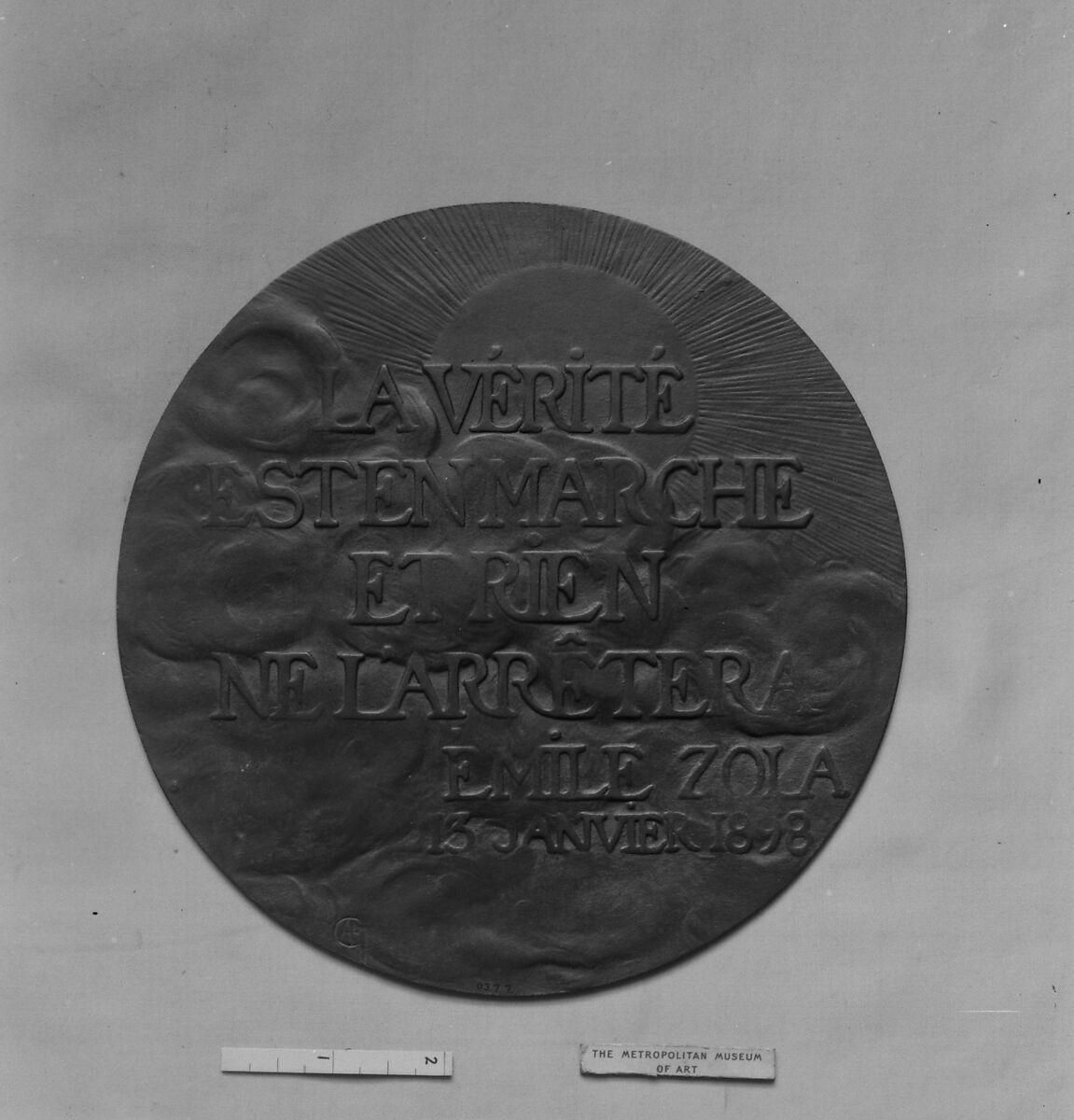 Honoring Émile Zola (1840–1902), French Novelist, Alexandre-Louis-Marie Charpentier (French, Paris 1856–1909 Neuilly), Bronze, brown patina; hollow cast, French