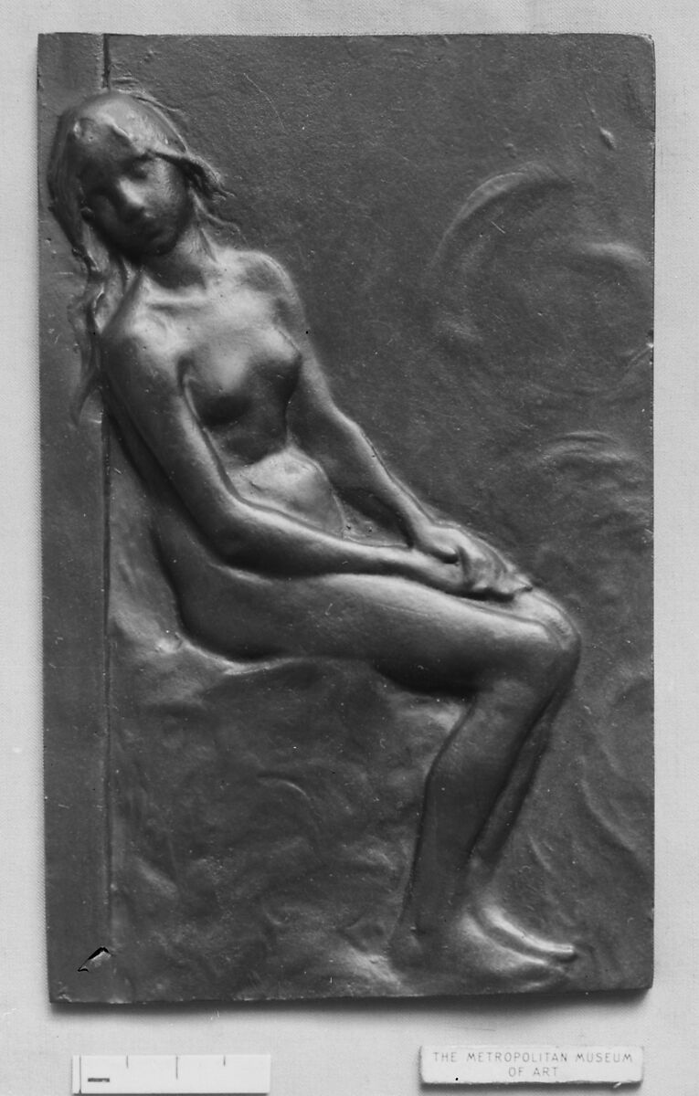 Known as "Sleep", Alexandre-Louis-Marie Charpentier (French, Paris 1856–1909 Neuilly), Bronze, cast, oblong rectangle - single, French 