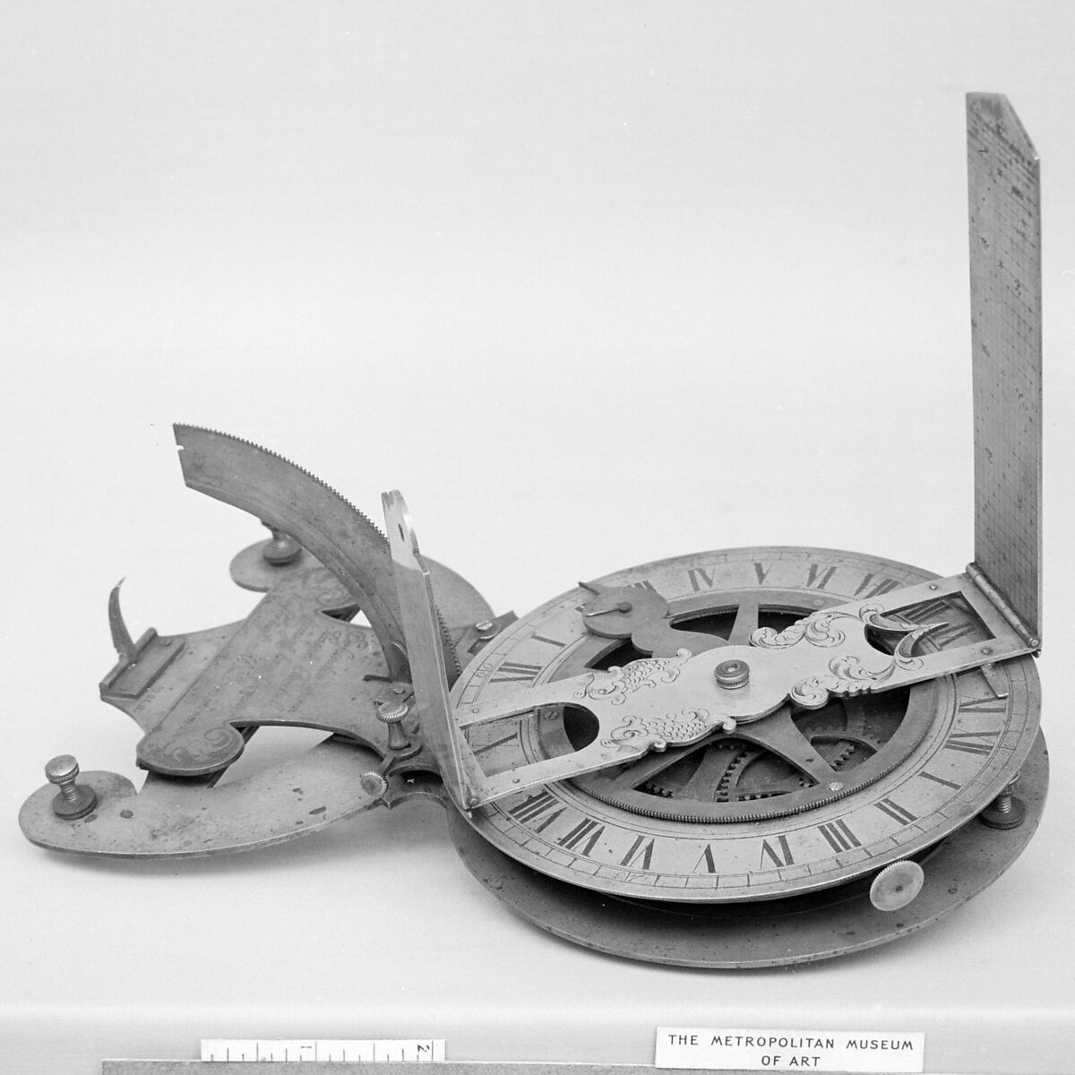 Folding compass dial, Brass, German silver, German 