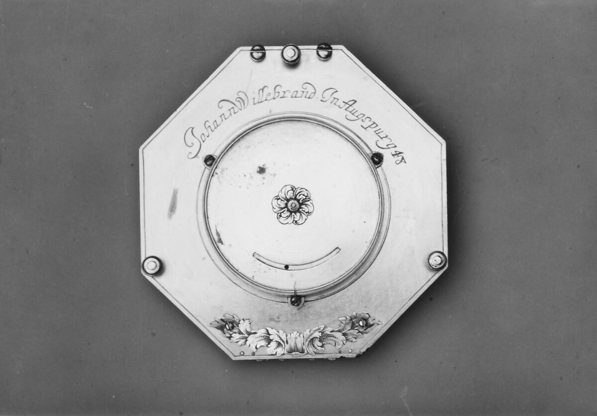 Portable equatorial sundial, Johann Mathias Willebrand (ca. 1658–1726), Copper, water-gilt, silver, German, Augsburg