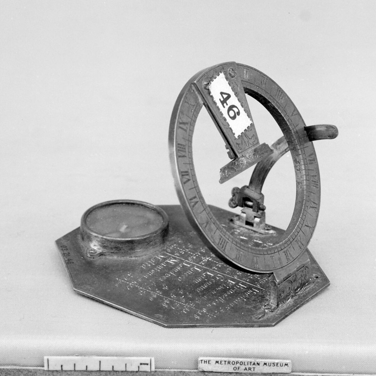 Portable equatorial or equinoctical sundial, Dominicus Lusuerg (active 1695–1719), Silver, Italian, Rome 