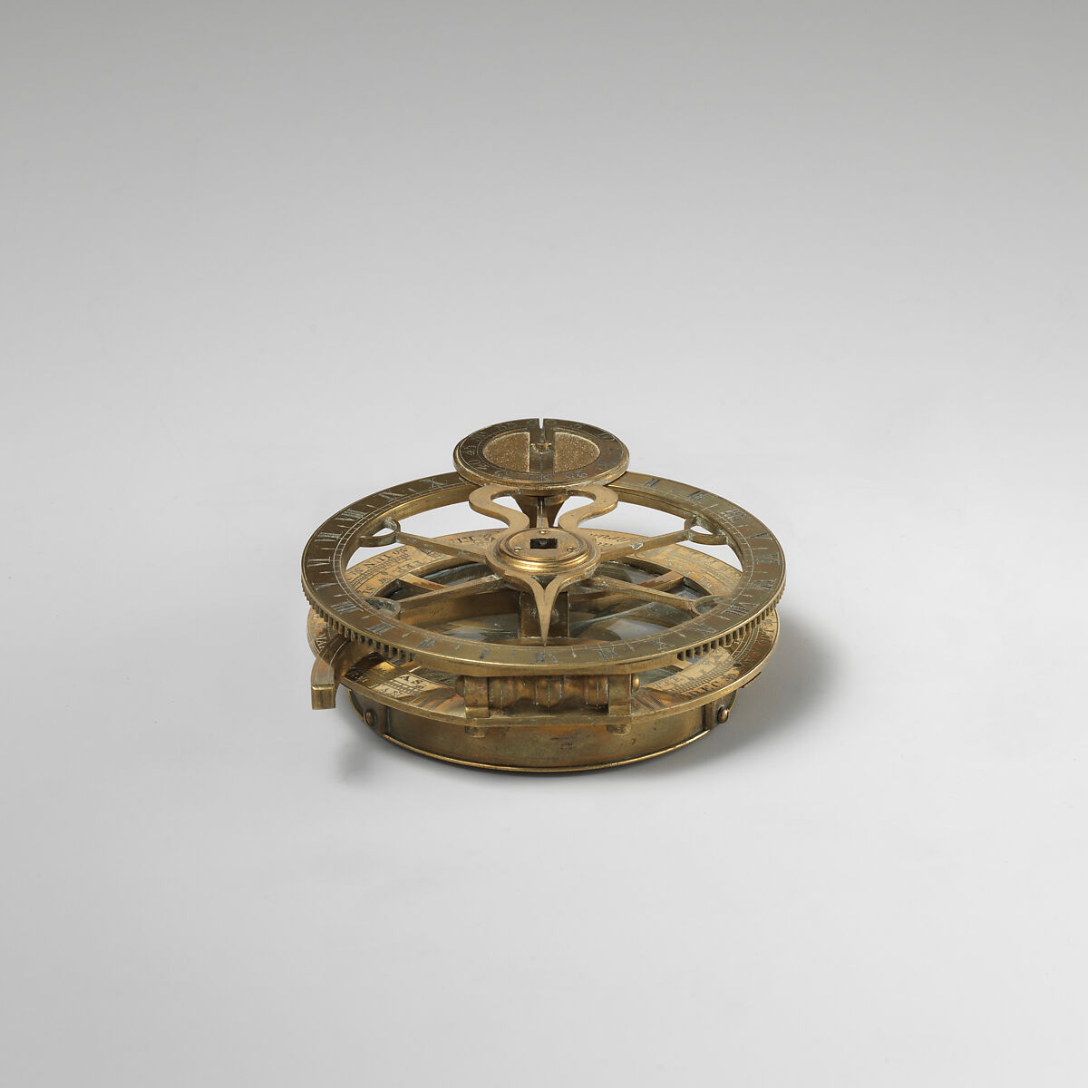 Equinoctial dial, Thomas Wright, Gilded brass, British