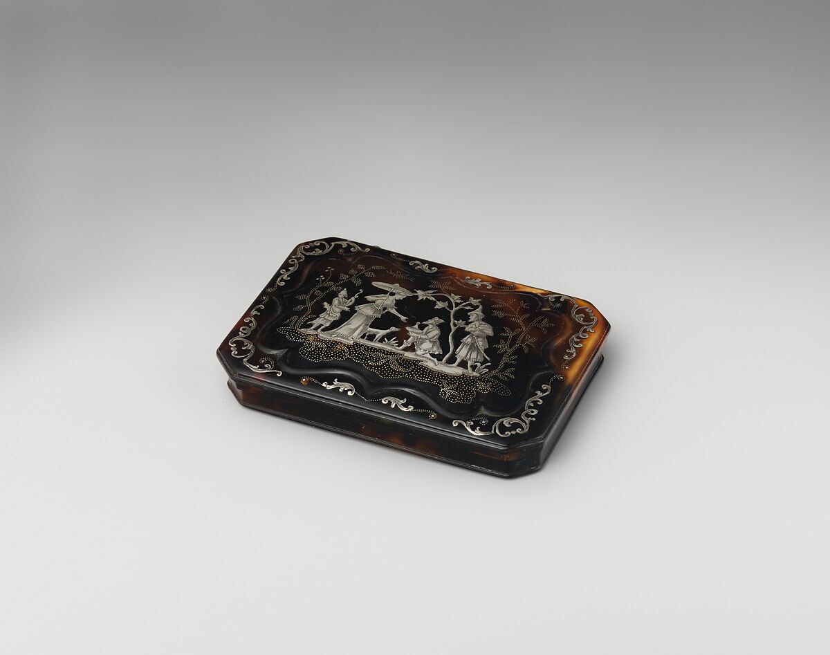 Box, Tortoiseshell, silver, probably Italian, Naples