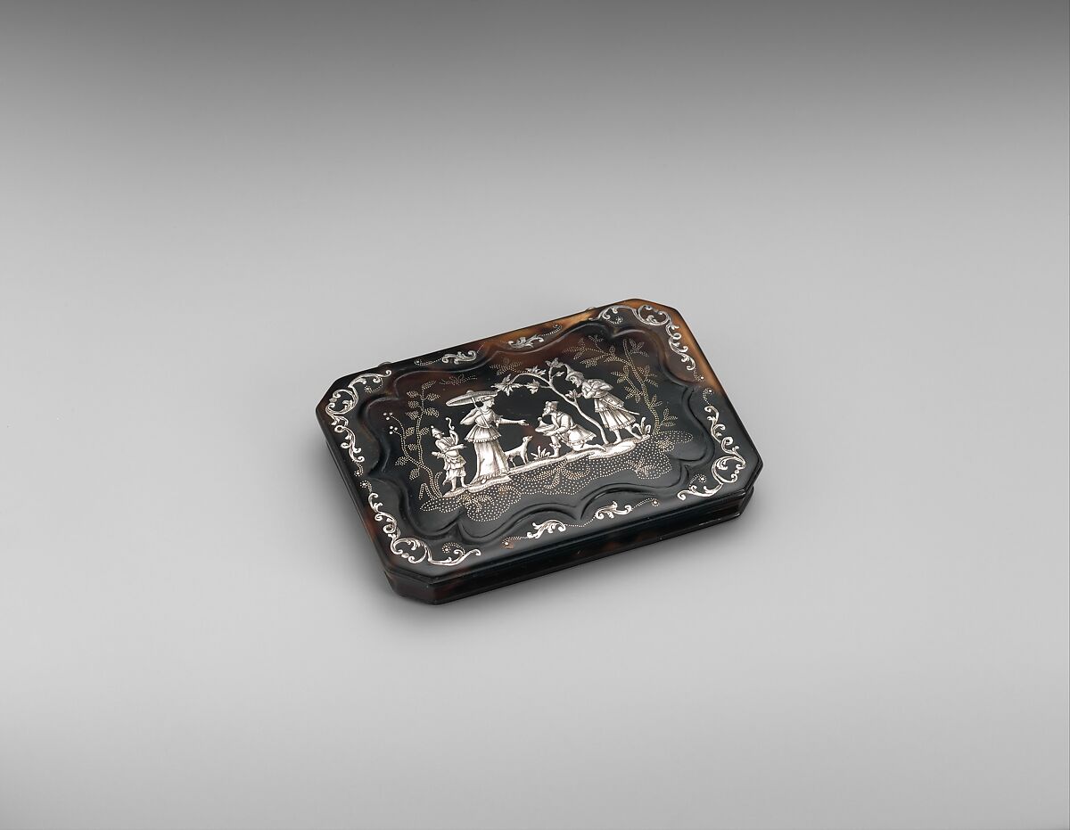 Box, Tortoiseshell, silver, probably Italian, Naples