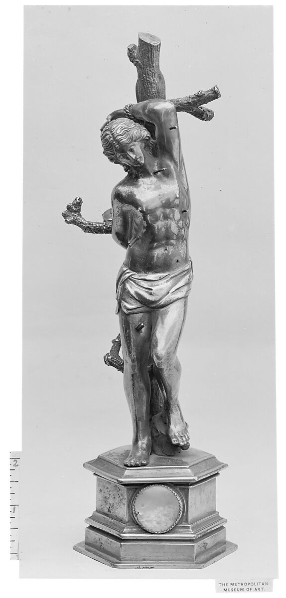 Saint Sebastian, Silver, partly gilt, Italian 