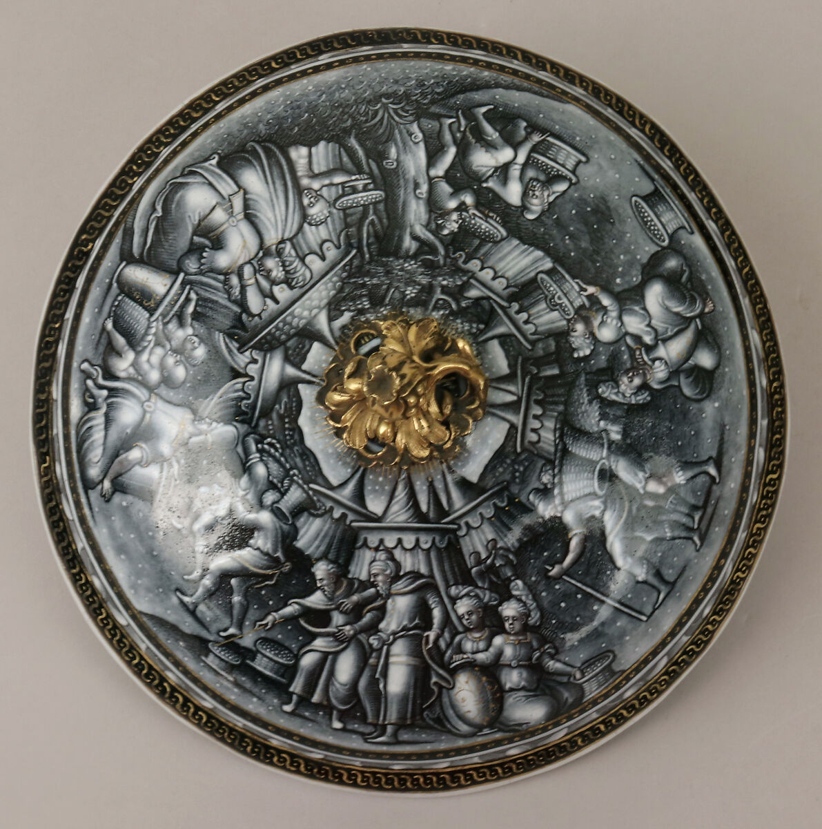 Scenes from the Life of Joseph, Pierre Reymond (born 1513, working 1537, died after 1584), Painted enamel on copper, partly gilt; gilded metal finial of later date, French, Limoges