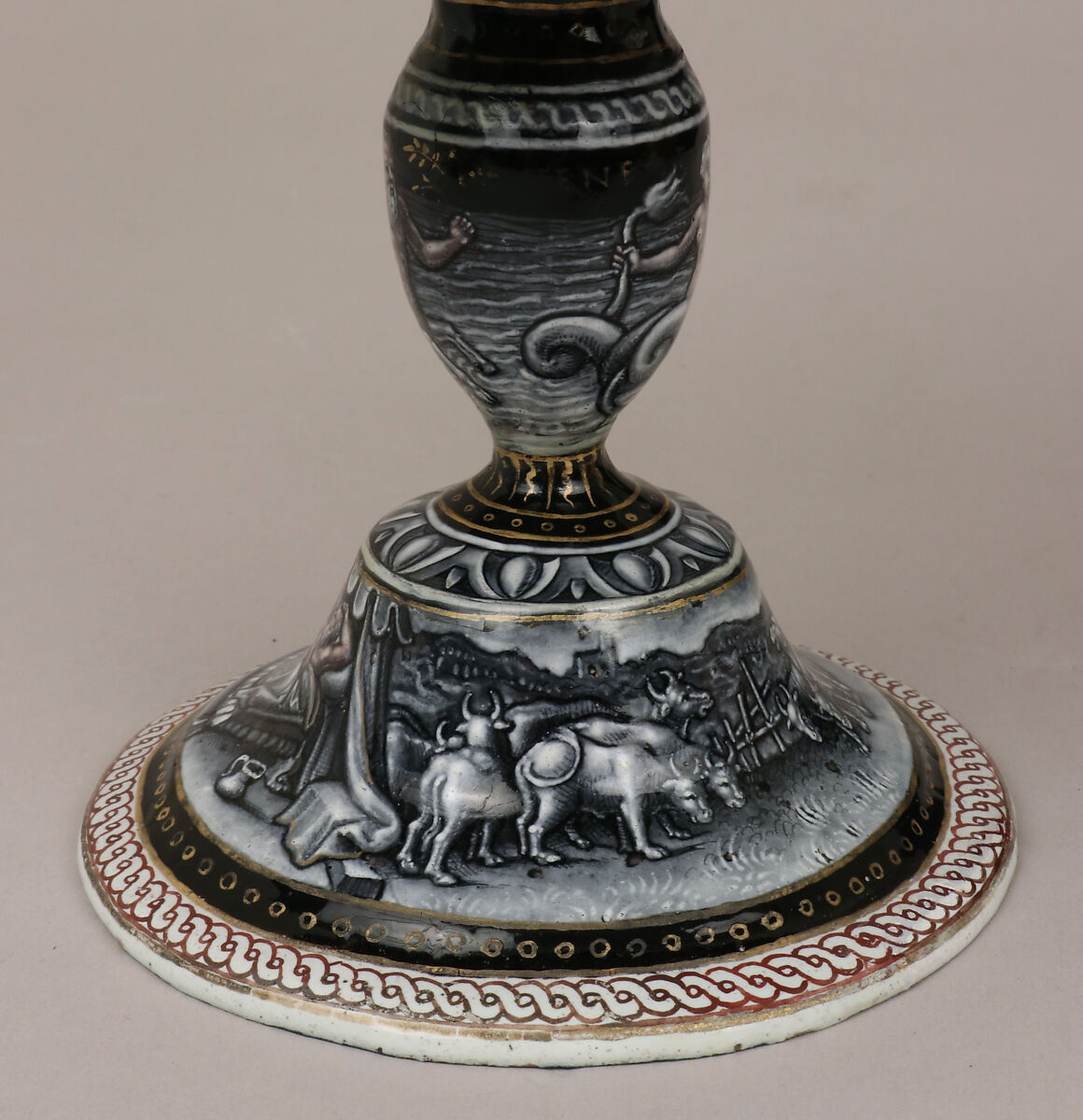 Scenes from the Life of Joseph, Pierre Reymond (born 1513, working 1537, died after 1584), Painted enamel on copper, partly gilt; gilded metal finial of later date, French, Limoges