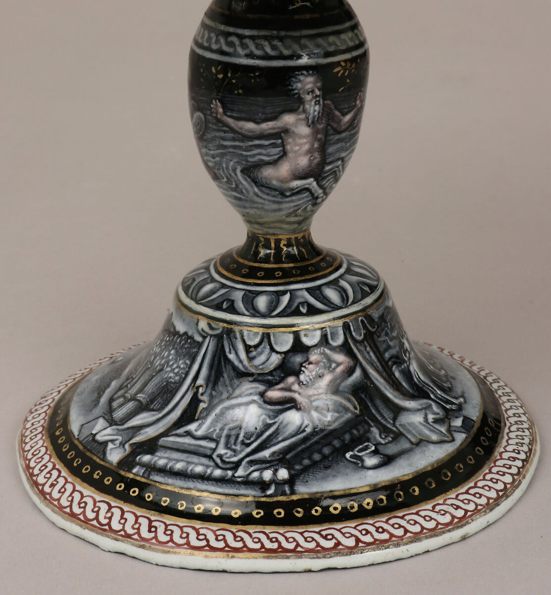 Scenes from the Life of Joseph, Pierre Reymond (born 1513, working 1537, died after 1584), Painted enamel on copper, partly gilt; gilded metal finial of later date, French, Limoges