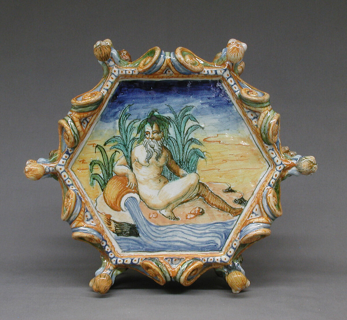 Writing case, Maiolica (tin-glazed earthenware), Italian, Urbino 