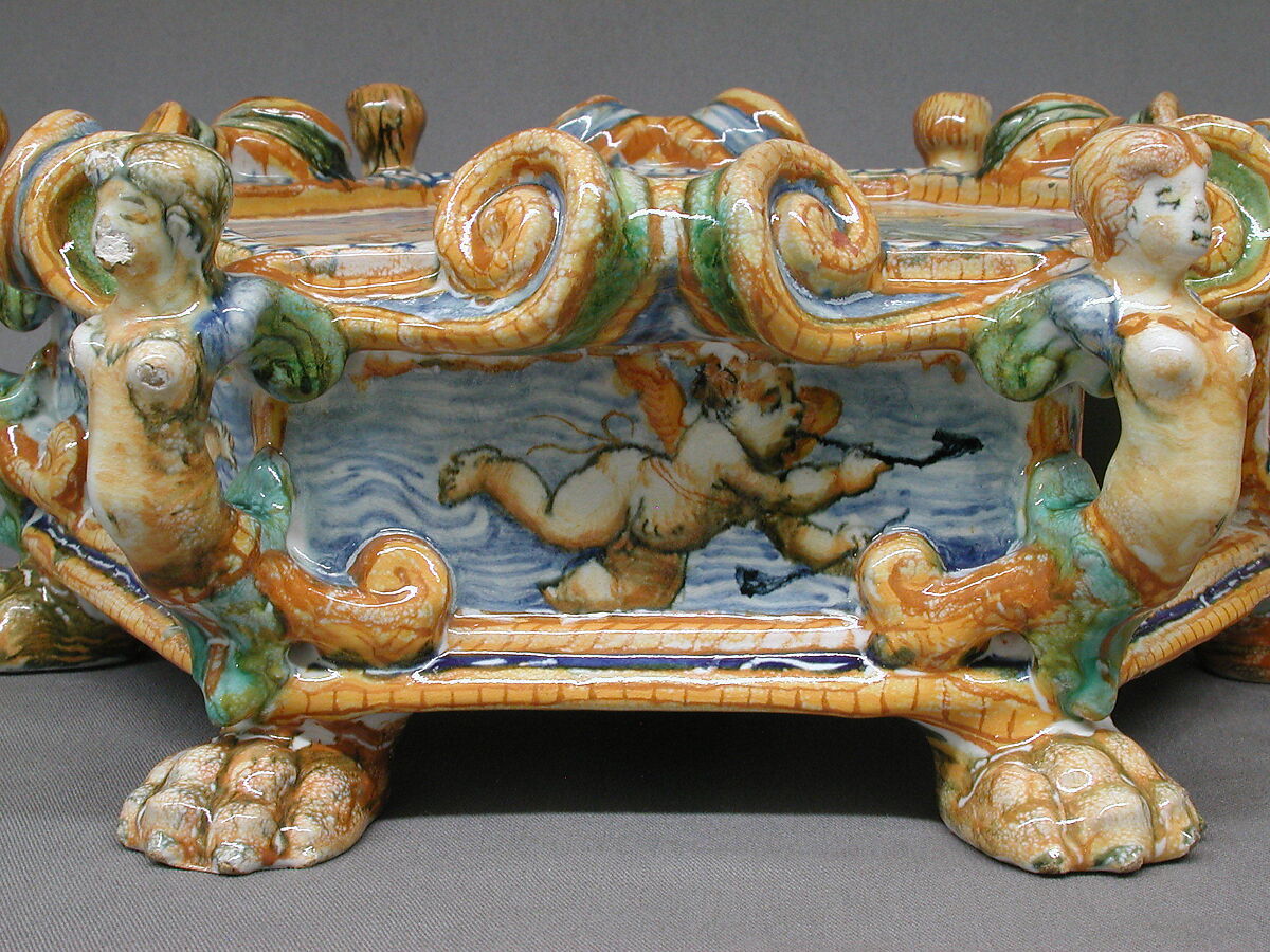 Writing case, Maiolica (tin-glazed earthenware), Italian, Urbino