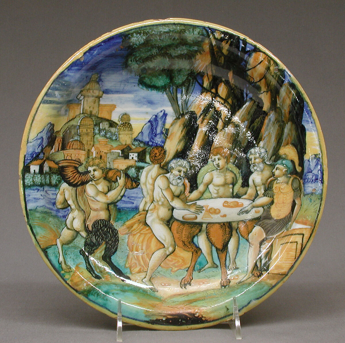 Plate, Maiolica (tin-glazed earthenware), Italian, Urbino 