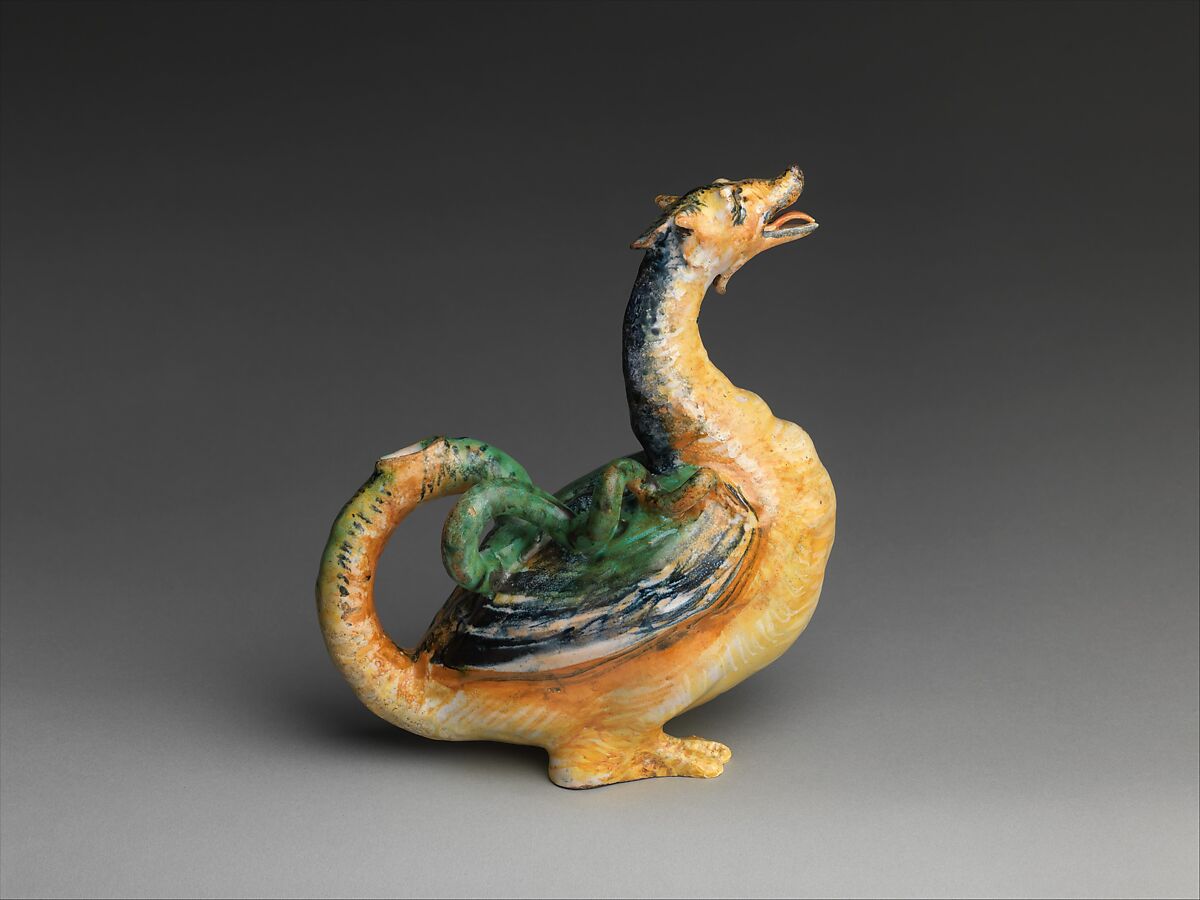Ewer in the form of a dragon, Maiolica (tin-glazed earthenware), Italian, probably Urbino