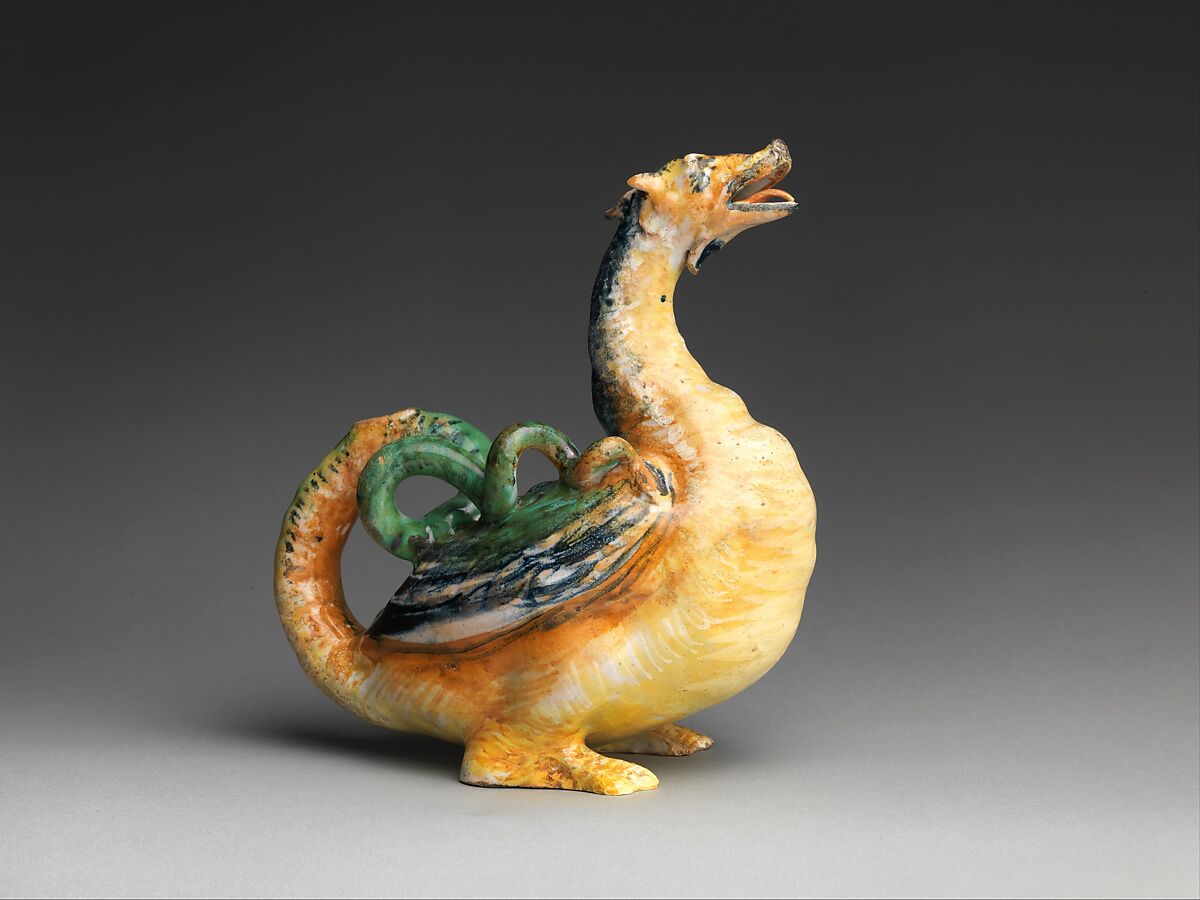 Ewer in the form of a dragon, Maiolica (tin-glazed earthenware), Italian, probably Urbino 