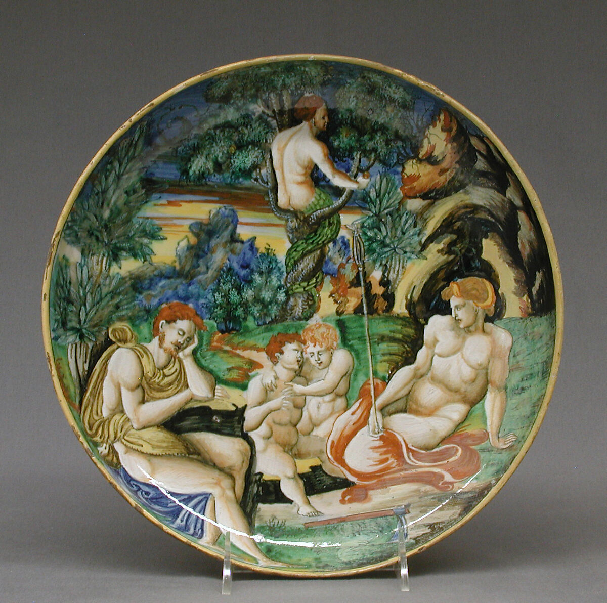 Shallow bowl, Maiolica (tin-glazed earthenware), Italian, Urbino 