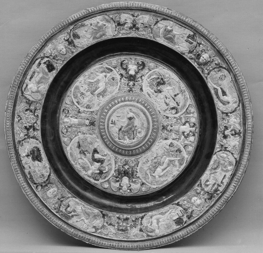 Basin, Follower of Bernard Palissy (French, Agen, Lot-et-Garonne 1510–1590 Paris), Lead-glazed earthenware, French, Fontainebleau or Avon 