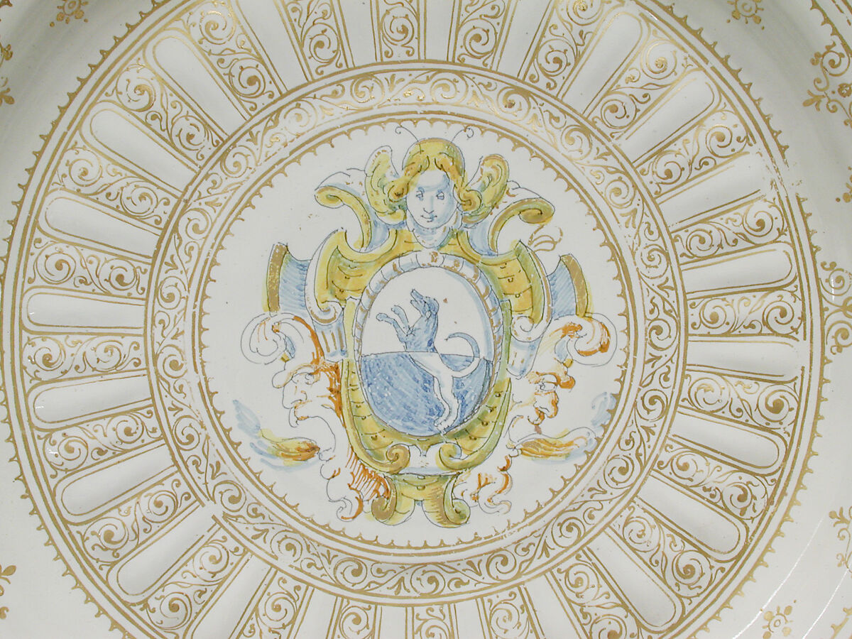 Dish (part of a set), Maiolica (tin-glazed earthenware), Italian, Faenza