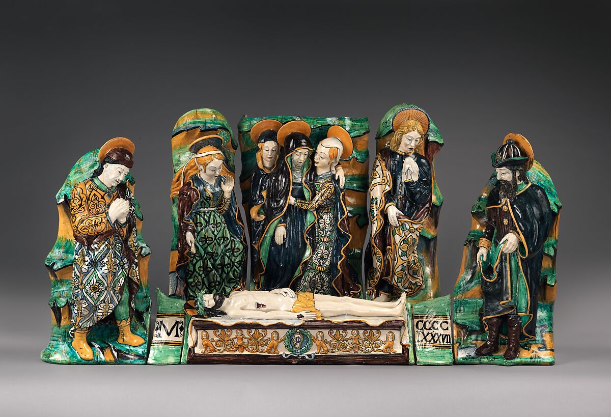 Sculptural group with The Lamentation Over the Dead Christ, Maiolica (tin-glazed earthenware), Eastern Central Italian, Emilia-Romagna or the Marche 