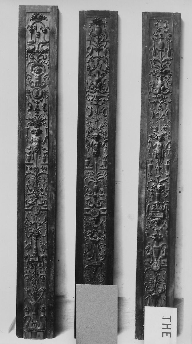 Pilaster panel (part of a set of eight), Oak, French 