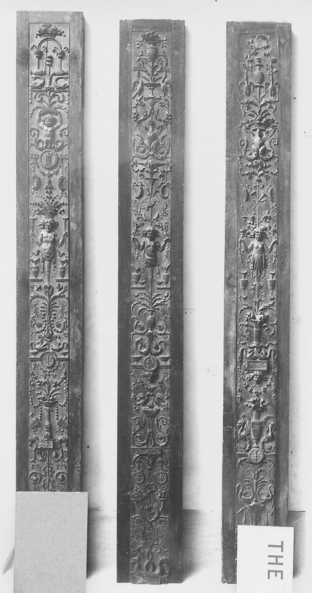Pilaster panel (part of a set of eight), Oak, French