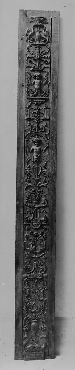 Pilaster panel (part of a set of eight), Oak, French 