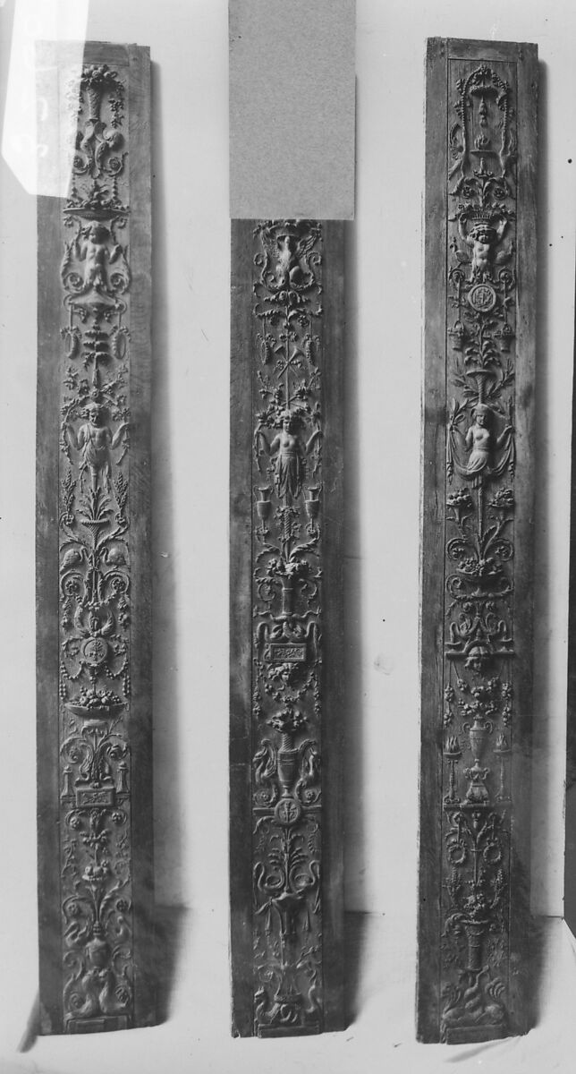 Pilaster panel (part of a set of eight), Oak, French 
