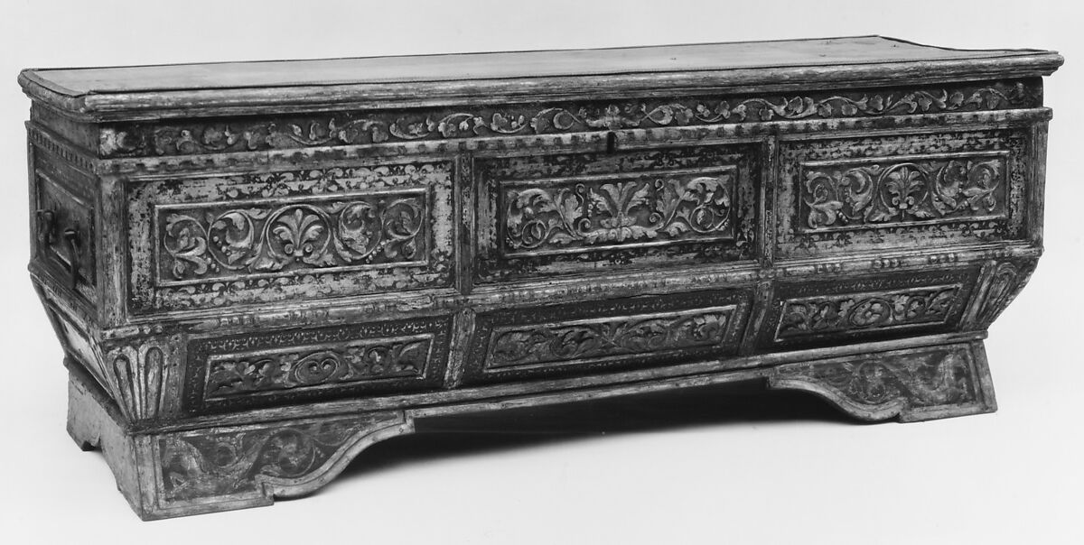 Chest (cassone), Wood covered with gesso and paint, Italian, Venice or Lombardy 