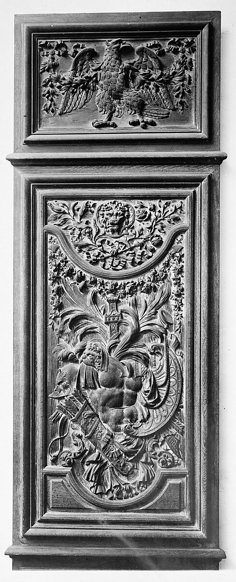 Panels (part of a set), Carved oak, originally painted and gilded, French