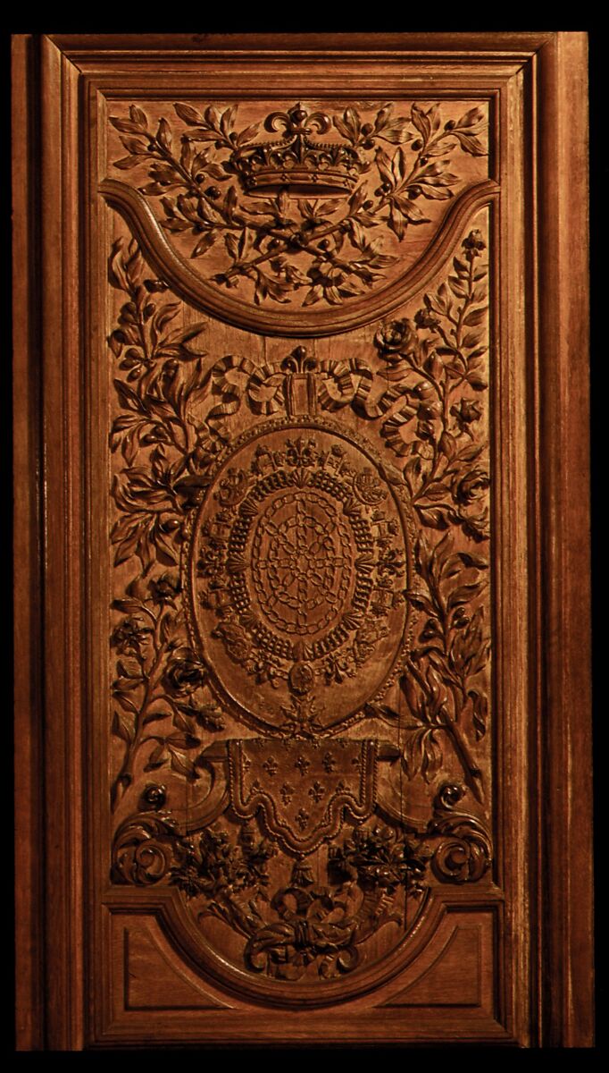 Panel (part of a set), Carved oak, originally painted and gilded, French